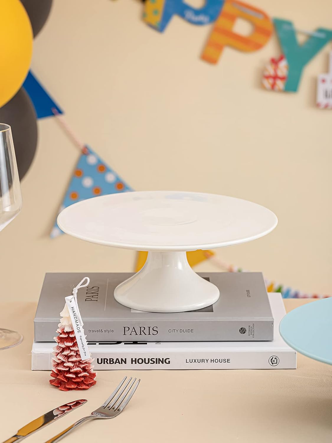 4 PCS Round Cake Stand, Cake Plate, Dessert Stand, Cake Stand for Party, Home Decorating Stand, White