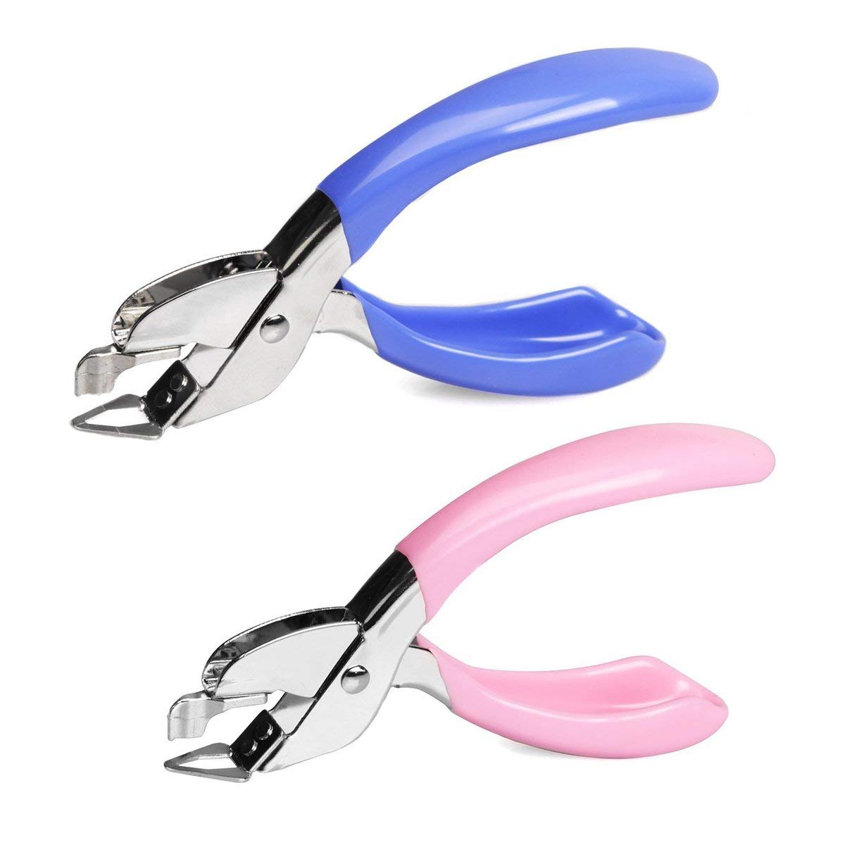 Staple Removers Staple Pull Office Staple Removal Tool Hand-held Comfort and Energy Saving, no Damage to Paper(Pink and Blue)