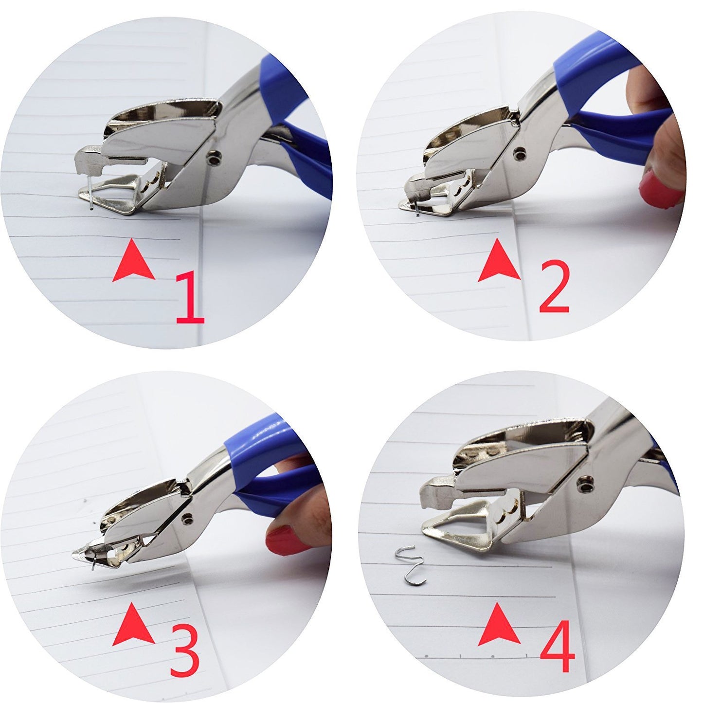 Staple Removers Staple Pull Office Staple Removal Tool Hand-held Comfort and Energy Saving, no Damage to Paper(Pink and Blue)