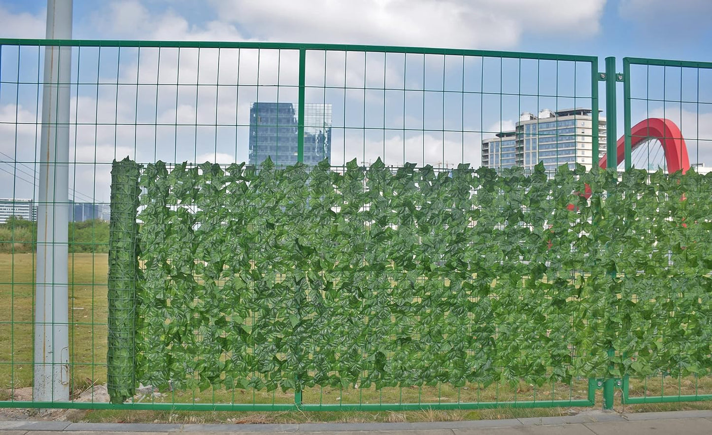 118x39.4in Artificial Hedges Fence,Artificial Greenery Backdrop,Artificial Ivy Privacy Fence and Faux Ivy Vine Leaf Decoration for Outdoor Garden DecorScreen.